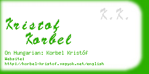 kristof korbel business card